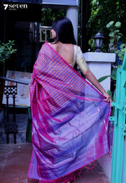 Blush Clementine Signature Seven Handloom Pink Bangalore Vegan Silk Saree - Seven Sarees - Saree - Seven Sarees