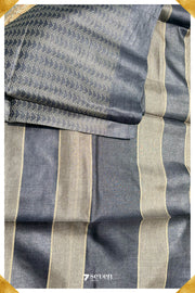 Bouganvilla Black Pure Kosa Silk Saree|Silk Mark Certified - Seven Sarees - Saree - Seven Sarees