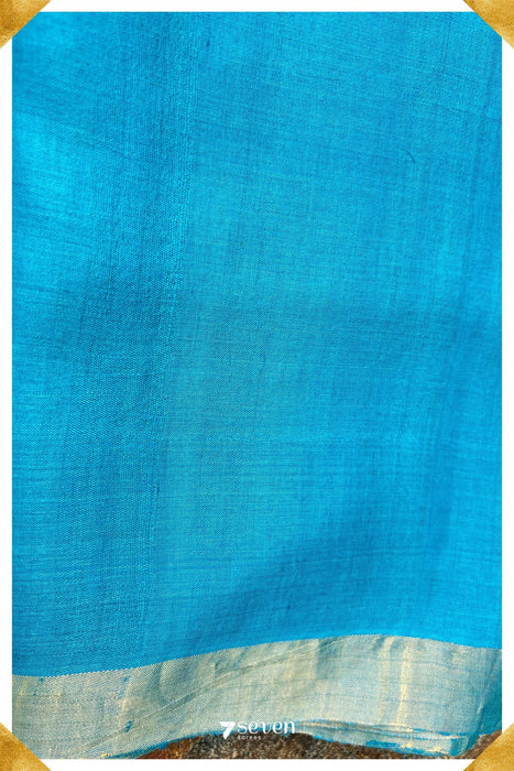 Bryony Chattisgarh Blue Pure Kosa Silk Saree|Silk Mark Certified - Seven Sarees - Saree - Seven Sarees