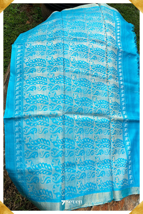 Bryony Chattisgarh Blue Pure Kosa Silk Saree|Silk Mark Certified - Seven Sarees - Saree - Seven Sarees