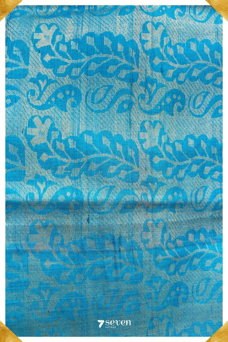 Bryony Chattisgarh Blue Pure Kosa Silk Saree|Silk Mark Certified - Seven Sarees - Saree - Seven Sarees