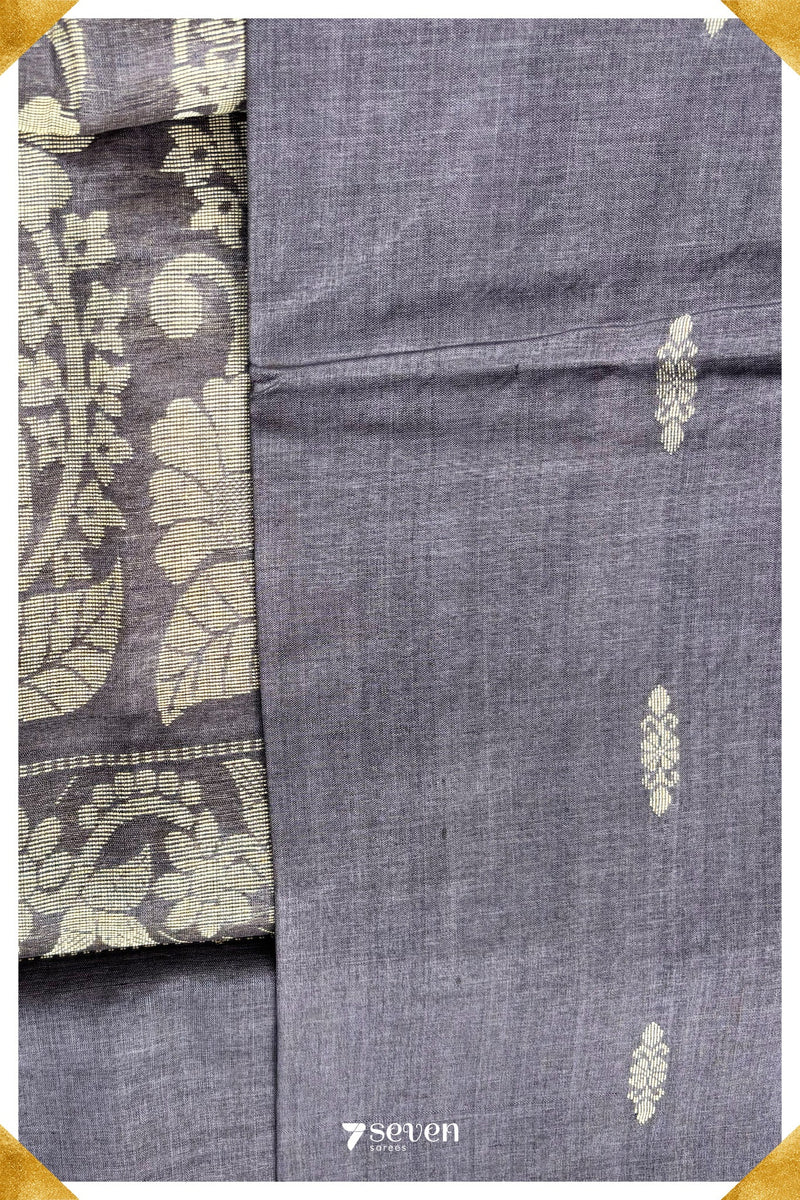 Campanula Chattisgarh Dark Purple Pure Kosa Silk Saree|Silk Mark Certified - Seven Sarees - Saree - Seven Sarees