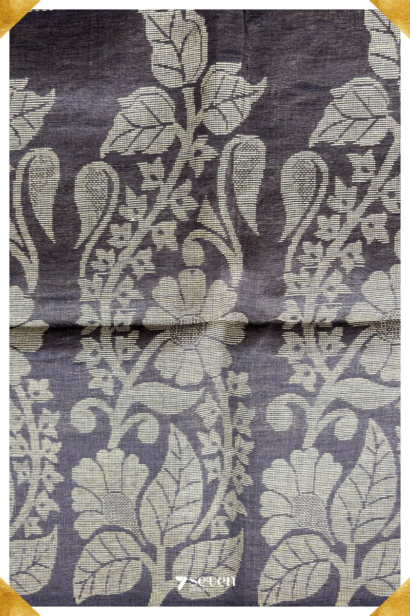 Campanula Chattisgarh Dark Purple Pure Kosa Silk Saree|Silk Mark Certified - Seven Sarees - Saree - Seven Sarees