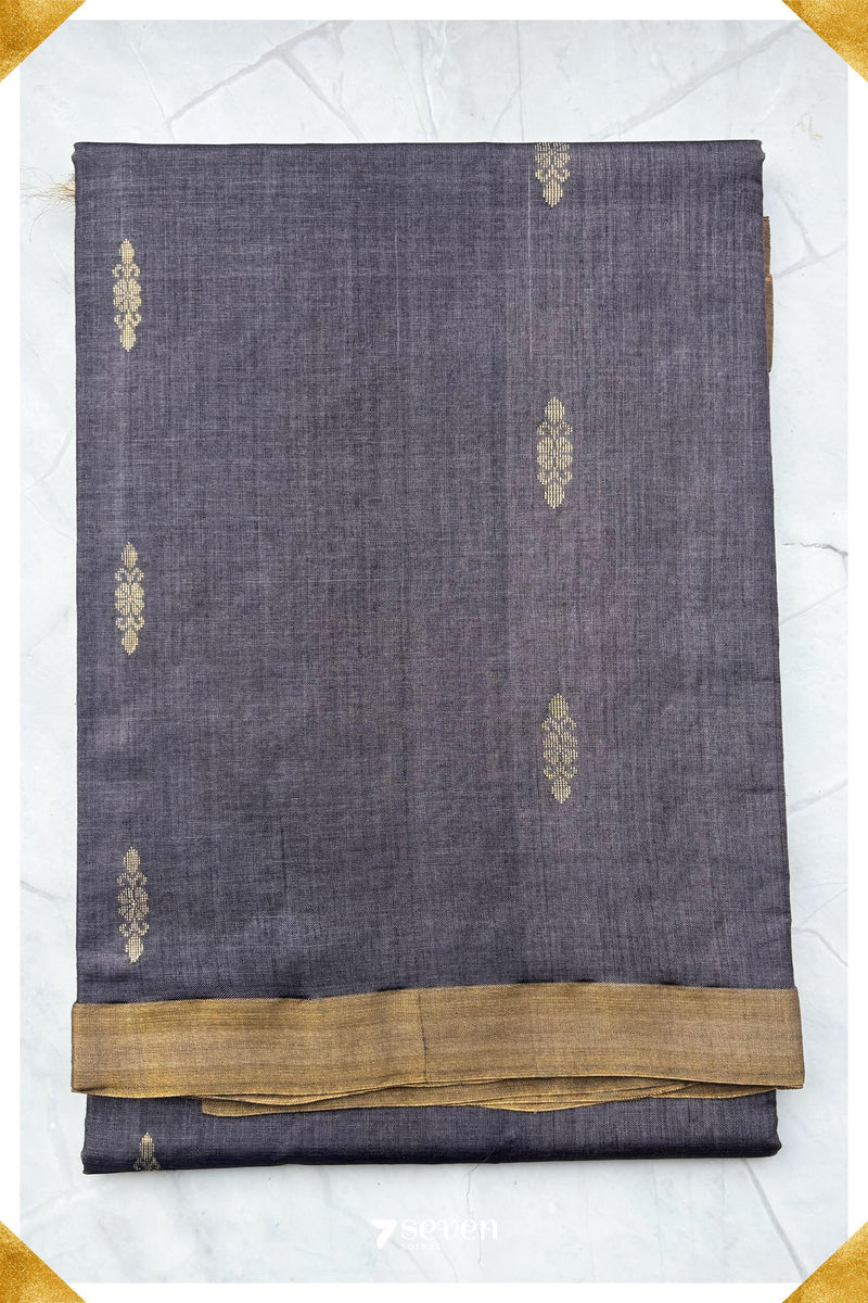 Campanula Chattisgarh Dark Purple Pure Kosa Silk Saree|Silk Mark Certified - Seven Sarees - Saree - Seven Sarees