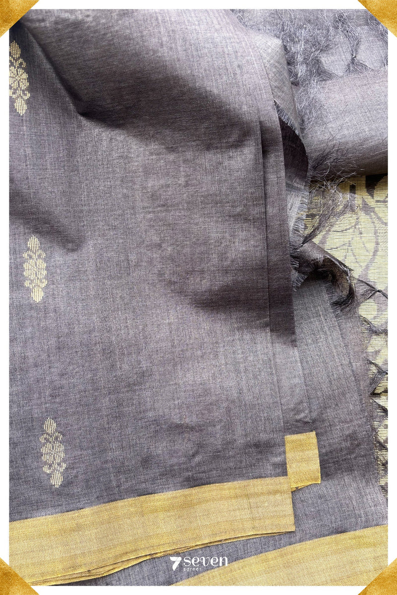 Campanula Chattisgarh Dark Purple Pure Kosa Silk Saree|Silk Mark Certified - Seven Sarees - Saree - Seven Sarees