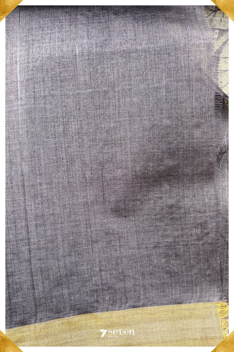 Campanula Chattisgarh Dark Purple Pure Kosa Silk Saree|Silk Mark Certified - Seven Sarees - Saree - Seven Sarees