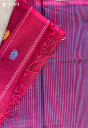 Candied Pearls Signature Seven Handloom Pink Bangalore Pure Cotton Saree - Seven Sarees - Saree - Seven Sarees