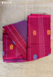 Candied Pearls Signature Seven Handloom Pink Bangalore Pure Cotton Saree - Seven Sarees - Saree - Seven Sarees