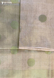 Carnation Chattisgarh Green Pure Tussar Silk Saree | Silk Mark Certified - Seven Sarees - Saree - Seven Sarees