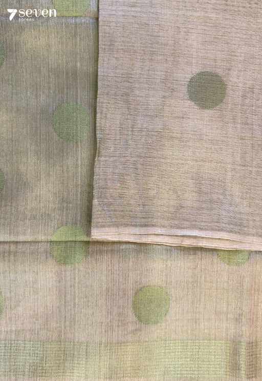 Carnation Chattisgarh Green Pure Tussar Silk Saree | Silk Mark Certified - Seven Sarees - Saree - Seven Sarees