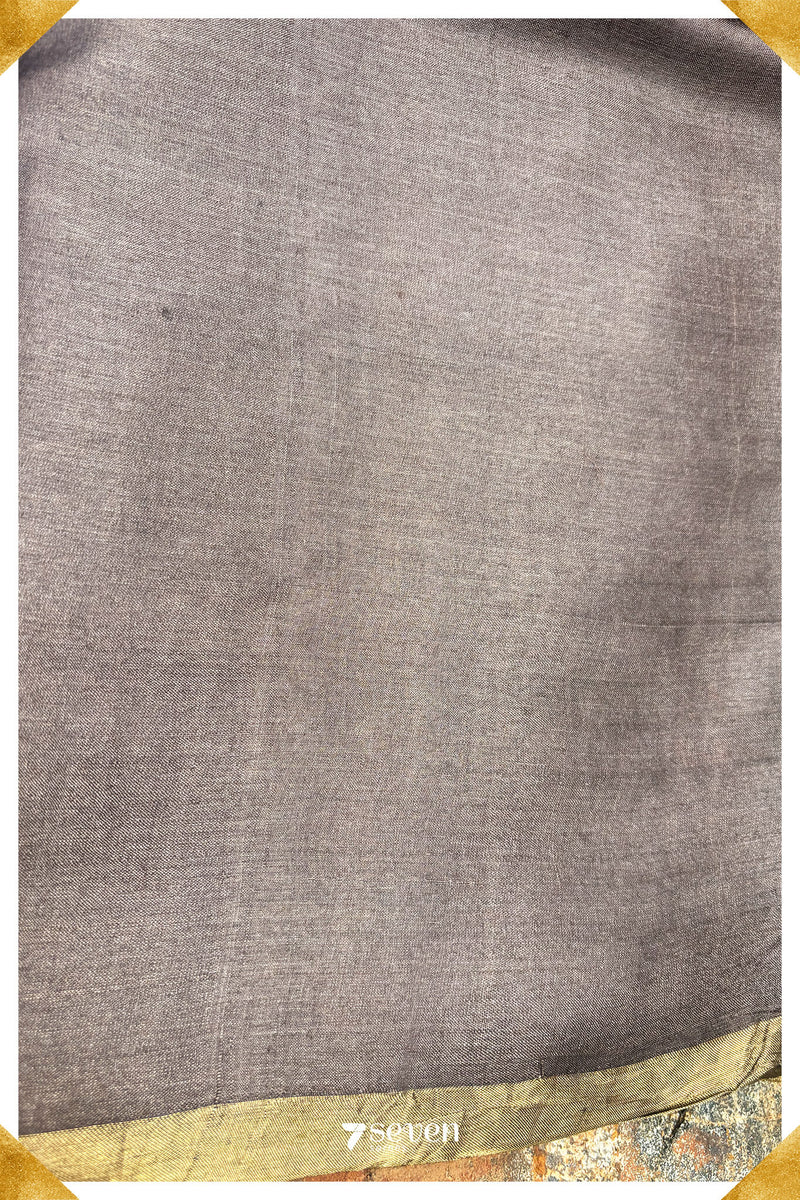 Cassia Chattisgarh Brown Pure Kosa Silk Saree|Silk Mark Certified - Seven Sarees - Saree - Seven Sarees
