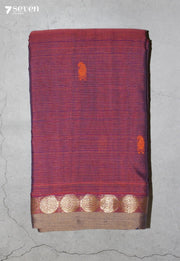 Chaarika Signature Seven Handloom Red Bangalore Pure Cotton Saree - Seven Sarees - Saree - Seven Sarees