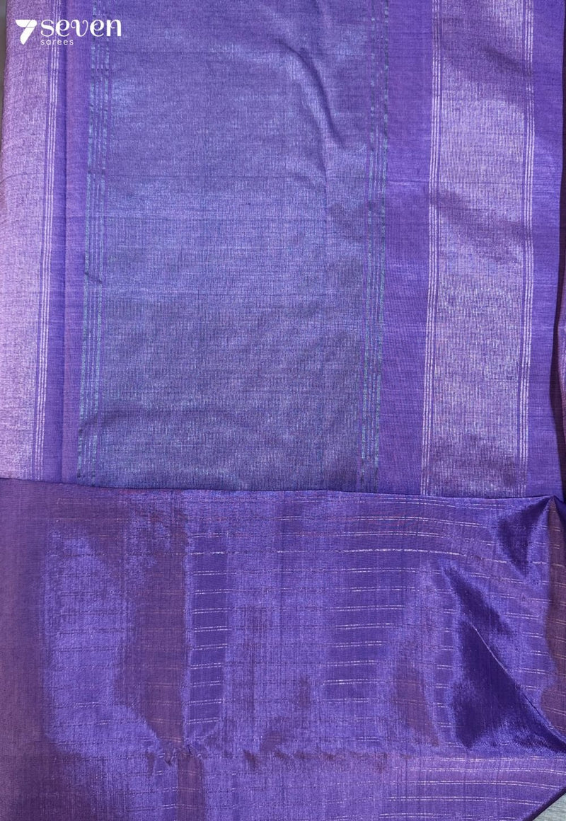 Champak Haze Signature Seven Handloom Purple Bangalore Vegan Silk Saree - Seven Sarees - Saree - Seven Sarees