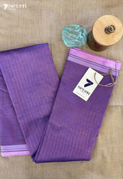 Champak Haze Signature Seven Handloom Purple Bangalore Vegan Silk Saree - Seven Sarees - Saree - Seven Sarees