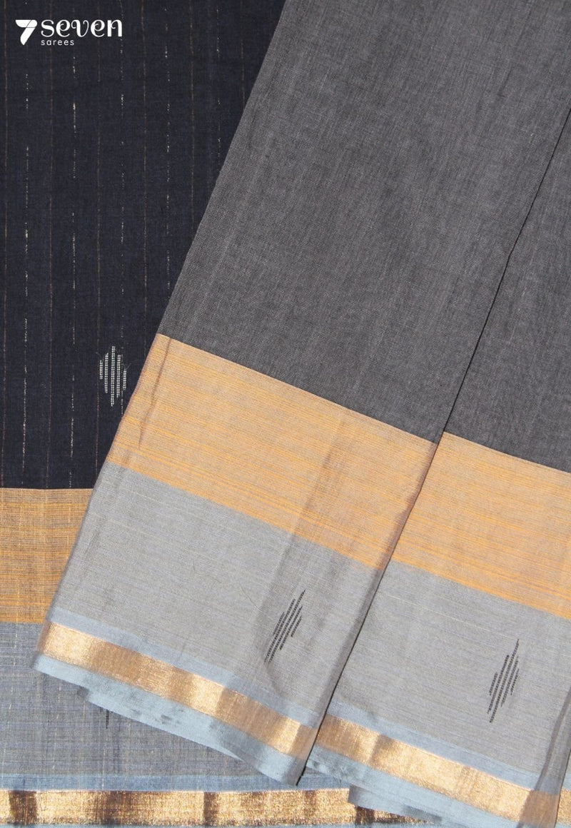 Chandralekha Signature Seven Handloom Grey Bangalore Pure Cotton Saree - view 5