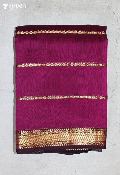 Chandrika Maheshwari Handloom Pink Silk Cotton Saree - Seven Sarees - Seven Sarees