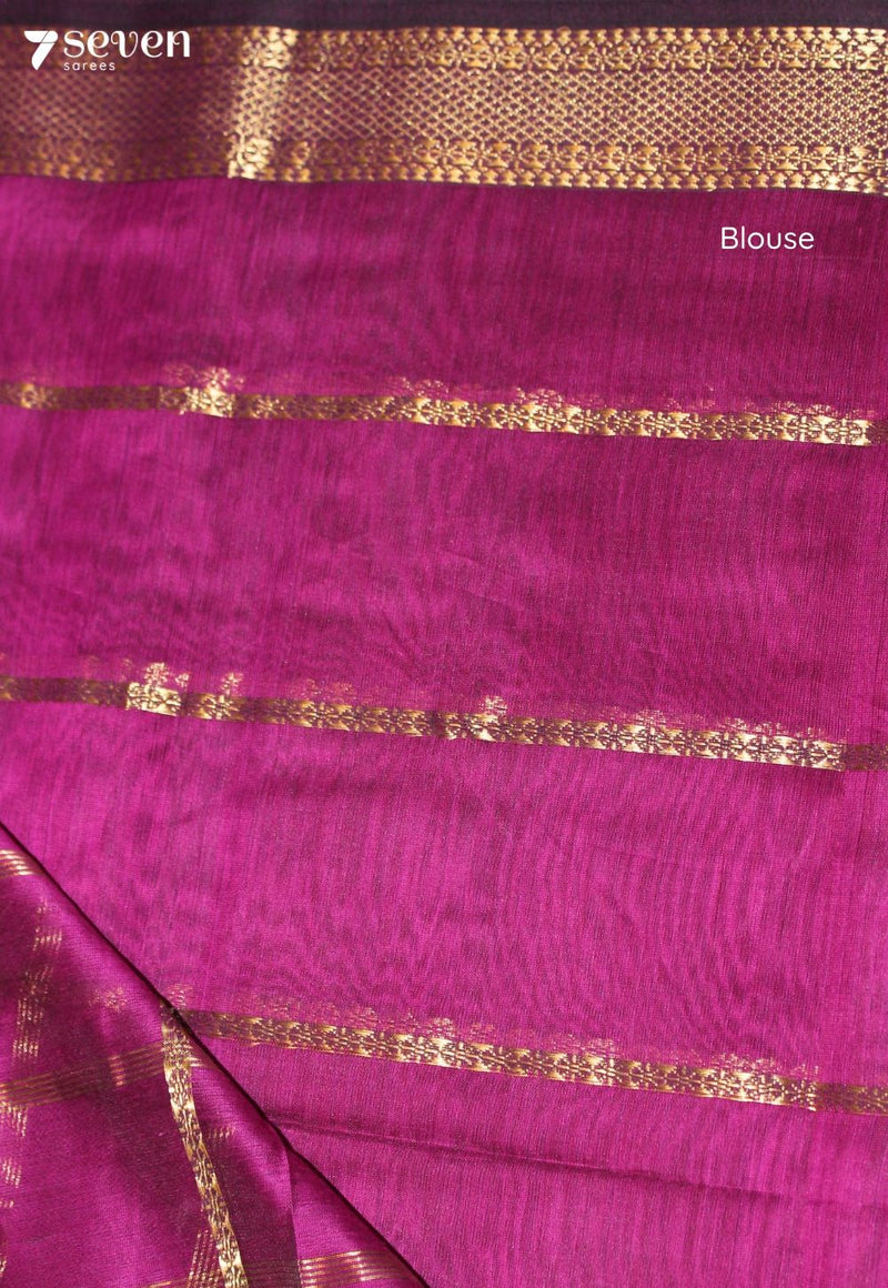 Chandrika Maheshwari Handloom Pink Silk Cotton Saree - Seven Sarees - Seven Sarees