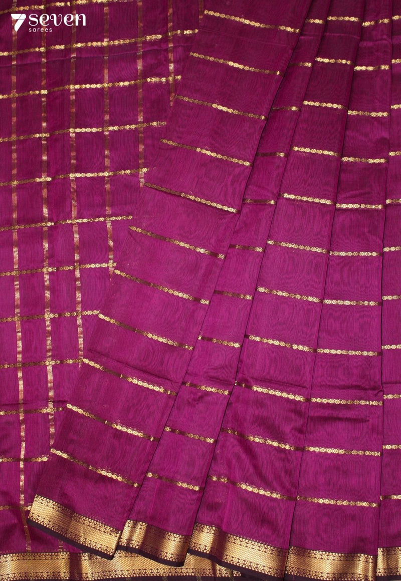 Chandrika Maheshwari Handloom Pink Silk Cotton Saree - Seven Sarees - Seven Sarees