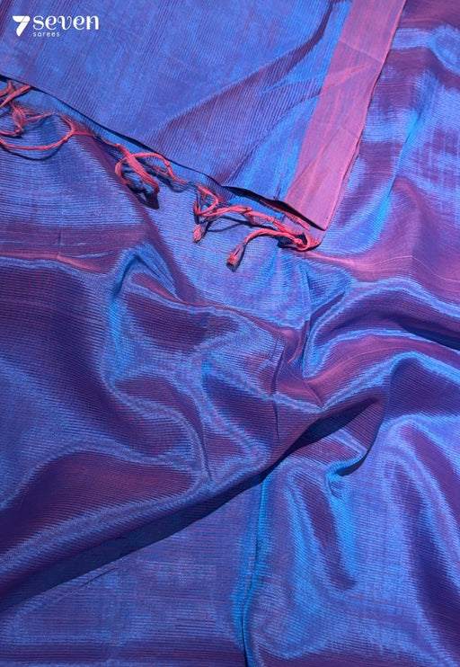 Charvi Mangalagiri Handloom Purple Vegan Silk Saree - Seven Sarees - Saree - Seven Sarees