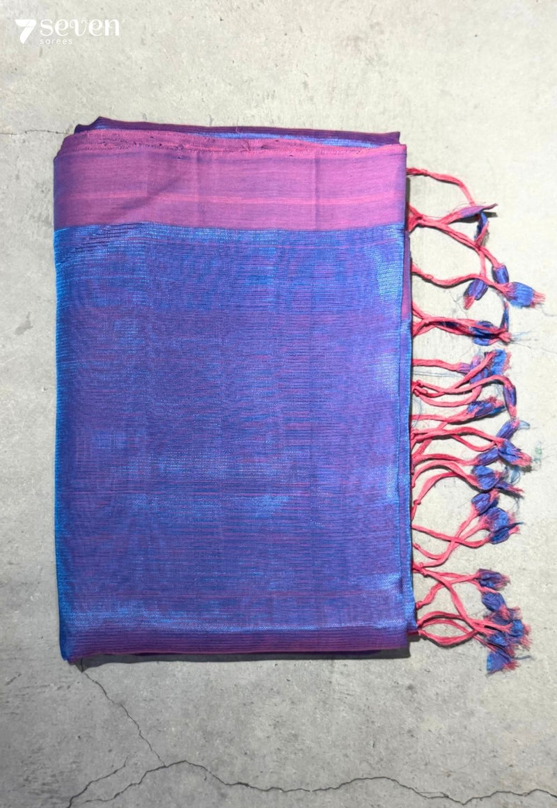 Charvi Mangalagiri Handloom Purple Vegan Silk Saree - Seven Sarees - Saree - Seven Sarees