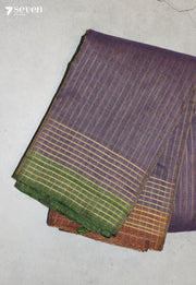 Charvini Signature Seven Handloom Purple Bangalore Pure Cotton Saree - Seven Sarees - Saree - Seven Sarees
