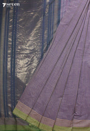 Charvini Signature Seven Handloom Purple Bangalore Pure Cotton Saree - Seven Sarees - Saree - Seven Sarees