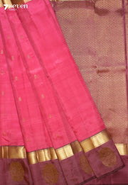 Chayira Signature Seven Handloom Pink Bangalore Pure Silk Saree|Silk Mark Certified - Seven Sarees - Saree - Seven Sarees