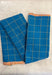 Checks Right Signature Seven Handloom Peacock Blue Bangalore Pure Cotton Saree - Seven Sarees - Saree - Seven Sarees