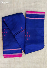 Cherry Trace Signature Seven Handloom Blue Bangalore Vegan Silk Saree - Seven Sarees - Saree - Seven Sarees