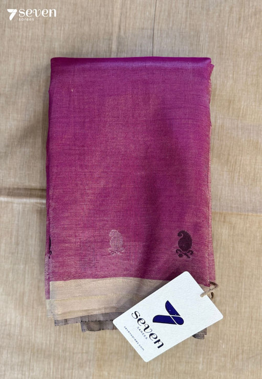 Chiku Bloom Signature Seven Handloom Pink Bangalore Vegan Silk Saree - Seven Sarees - Saree - Seven Sarees