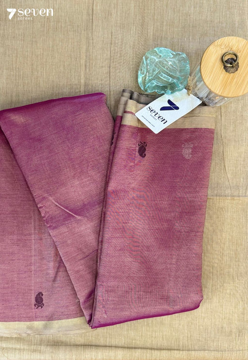 Chiku Bloom Signature Seven Handloom Pink Bangalore Vegan Silk Saree - Seven Sarees - Saree - Seven Sarees