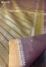 Chilly Summers Seven Signature Seven Handloom Brown Bangalore Vegan Silk Saree - Seven Sarees - Saree - Seven Sarees