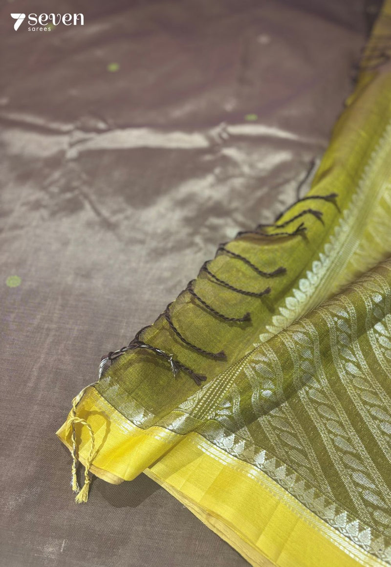 Chilly Summers Seven Signature Seven Handloom Brown Bangalore Vegan Silk Saree - Seven Sarees - Saree - Seven Sarees