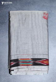 Chitara Signature Seven Handloom Grey Bangalore Pure Cotton Saree - Seven Sarees - Saree - Seven Sarees