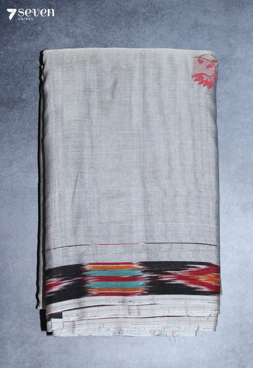 Chitara Signature Seven Handloom Grey Bangalore Pure Cotton Saree - Seven Sarees - Saree - Seven Sarees