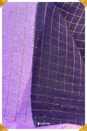 Chithirai Madurai Violet Handmade Pure Cotton Sungudi Checks Saree - Seven Sarees - Saree - Seven Sarees