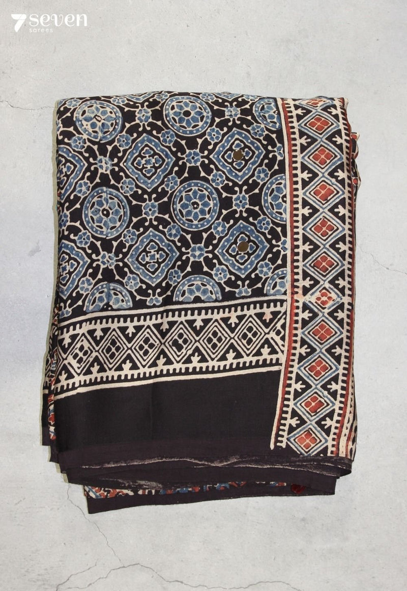 Chitralekha Kutch Black Pure Handmade Ajrakh Modal with Handpasted Mirrors - view 2
