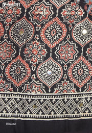 Chitralekha Kutch Black Pure Handmade Ajrakh Modal with Handpasted Mirrors - view 4