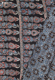 Chitralekha Kutch Black Pure Handmade Ajrakh Modal with Handpasted Mirrors - view 3