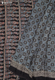 Chitralekha Kutch Black Pure Handmade Ajrakh Modal with Handpasted Mirrors - view 1