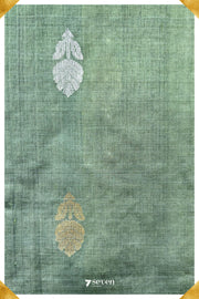 Chloris Chattisgarh Green Pure Kosa Silk Saree|Silk Mark Certified - Seven Sarees - Saree - Seven Sarees