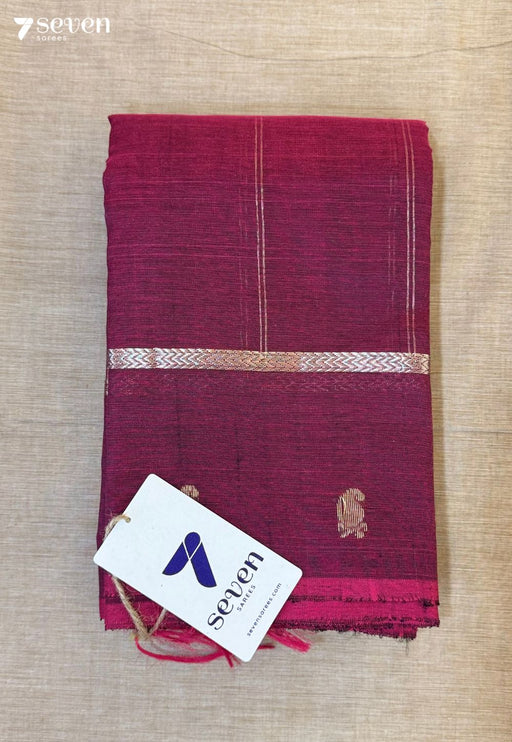 Clove Bani Signature Seven Handloom Red Bangalore Vegan Silk Saree - Seven Sarees - Saree - Seven Sarees