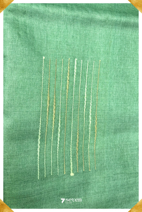 Clover Chattisgarh Green Pure Kosa Silk Saree|Silk Mark Certified - Seven Sarees - Saree - Seven Sarees