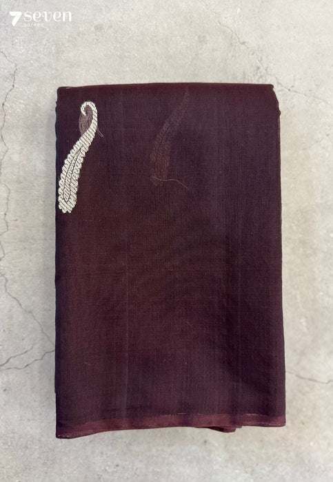Coffeeka Signature Seven Handloom Brown Bangalore Pure Silk Cotton Saree - Seven Sarees - Saree - Seven Sarees