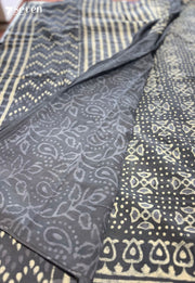 Creekside Sundays Jaipur Blue Handblock 100% Cotton Saree - Seven Sarees - Saree - Seven Sarees