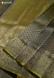 Crushed Fig Flower Signature Seven Handloom Brown Bangalore Pure Silk Saree|Silk Mark Certified - Seven Sarees - Saree - Seven Sarees