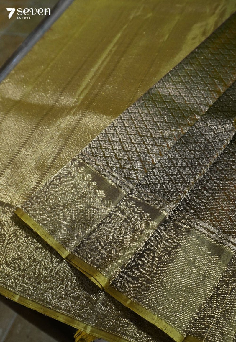 Crushed Fig Flower Signature Seven Handloom Brown Bangalore Pure Silk Saree|Silk Mark Certified - Seven Sarees - Saree - Seven Sarees