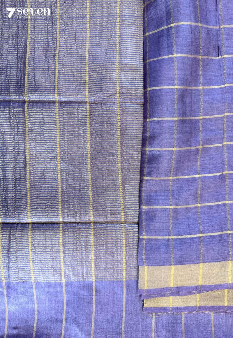 Daisy Chattisgarh Purple Pure Tussar Silk Saree | Silk Mark Certified - Seven Sarees - Saree - Seven Sarees