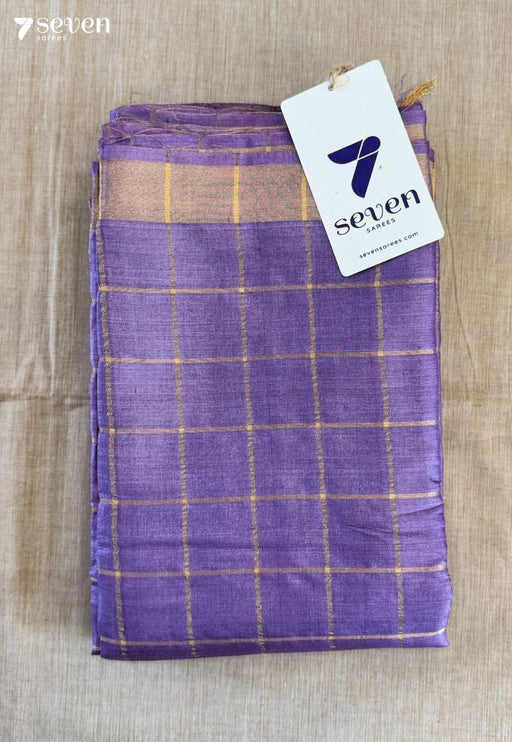 Daisy Chattisgarh Purple Pure Tussar Silk Saree | Silk Mark Certified - Seven Sarees - Saree - Seven Sarees