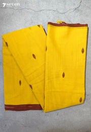 Deccan Meadow Signature Seven Handloom Yellow Bangalore Pure Cotton Saree - Seven Sarees - Saree - Seven Sarees